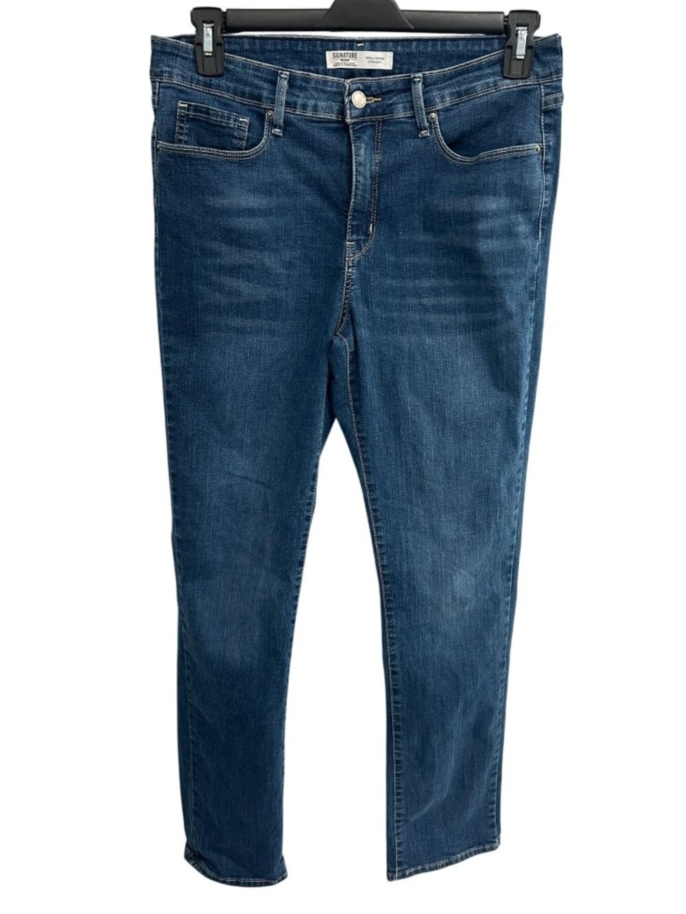 Levi Strauss Signature 2X Totally Shaping Blue Straight Leg Jeans Soft Retro